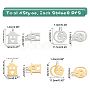 DICOSMETIC 32Pcs 4 Style 304 Stainless Steel Charms STAS-DC0009-28-2