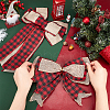 AHADEMAKER 3Pcs 2 Style Tartan Pattern Linen Type Cloth Bowknot Display Decoration AJEW-GA0004-38A-3