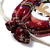 Christmas Theme Rectangle Jute Bags with Jute Cord ABAG-E006-01C-3