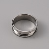 201 Stainless Steel Grooved Finger Ring Settings STAS-WH0027-26F-P-2