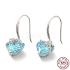 Cubic Zirconia Heart Dangle Earrings EJEW-P231-46P-11-1