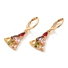 Rack Plating Golden Brass Dangle Leverback Earrings EJEW-B037-23G-1