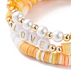 Love Stretch Bracelets Set BJEW-JB07155-03-4