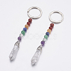 Natural/Synthetic Gemstone Chakra Pointed Keychain KEYC-P040-C-2