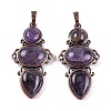 Natural Amethyst Pendants G-Q158-04-08-1