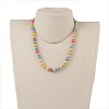 Children's Day Gift Dyed Drum Wood Beaded Kids Necklaces & Stretch Bracelets Jewelry Sets SJEW-JS00859-5