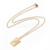 Ion Plating(IP) 304 Stainless Steel Rectangle with Sun Pendant Necklace for Women NJEW-E014-12G-3