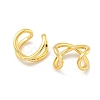 Rack Plating Brass Cuff Earrings for Women EJEW-C098-01G-2