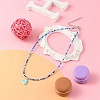 Alloy Enamel Heart Charm Necklace NJEW-PH01493-04-5