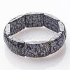 Natural Snowflake Obsidian Beaded Stretch Bracelets BJEW-G504-03-2