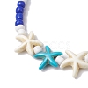 Summer Beach Starfish Synthetic Turquoise & Pearl Bracelet Sets BJEW-JB10347-01-4