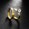 Romantic 316L Titanium Steel Cubic Zirconia Couple Rings for Women RJEW-BB07002-7A-3