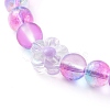 Frosted Round Spray Painted Glass Beaded Mobile Straps HJEW-JM00467-01-3