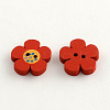 2-Hole Dyed Wooden Buttons X-BUTT-R030-32-2