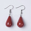 Natural Red Jasper Dangle Earrings EJEW-K069-B02-1