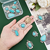   12Pcs 6 Style Synthetic Turquoise Pendants FIND-PH0005-12-6