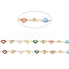 Ion Plating(IP) Stainless Steel Heart Link Chains with Colorful Enamel Evil Eye CHS-C005-02G-2