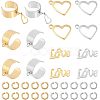 Unicraftale DIY Love Charm Cuff Ring Making Kit STAS-UN0039-60-1