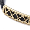 Men's Braided Black PU Leather Cord Bracelets BJEW-K243-62G-2