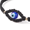 Lampwork Evil Eye Braided Bead Bracelet BJEW-TA00160-01-4