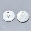 Natural White Shell Mother of Pearl Shell Charms X-SSHEL-N036-053V-1
