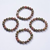 Natural Unakite Beaded Stretch Bracelets BJEW-I253-10mm-04-2