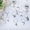 23Pcs 23 Styles Brass Wine Glass Charms AJEW-GL00003-4