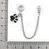 Rack Plating Paw Print Alloy Black Enamel European Safety Chains FIND-C055-05P-01-3