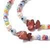 Rainbow Color Glass Beaded Bracelet & Necklace Sets SJEW-JS01269-5