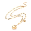 304 Stainless Steel Heart Pendant Necklace for Women NJEW-G018-10G-2