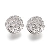 Brass Micro Pave Clear Cubic Zirconia Shank Buttons KK-H738-24P-1