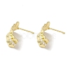 Brass Micro Pave Cubic Zirconia Studs Earrings Findings KK-K371-25G-2