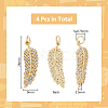 DICOSMETIC 4Pcs 2 Colors Brass Micro Pave Clear Cubic Zirconia Pendants KK-DC0003-23-2