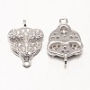 Flower Rhodium Plated 925 Sterling Silver Micro Pave Cubic Zirconia Links STER-F011-213-1