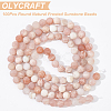 Olycraft 100Pcs Round Natural Sunstone Beads G-OC0001-37-4
