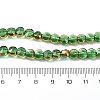 Half Plated Electroplate Transparent Glass Beads Strands EGLA-E060-02A-HP02-4
