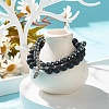 2Pcs 2 Style Natural Lava Rock & Synthetic Hematite Stretch Bracelets Set with Alloy Wings BJEW-JB08021-2