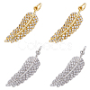 DICOSMETIC 4Pcs 2 Colors Brass Micro Pave Clear Cubic Zirconia Pendants KK-DC0003-23-1