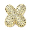 Rack Plating Brass Micro Pave Clear Cubic Zirconia Pendants KK-R163-05X-G-1