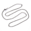 Non-Tarnish Men's 304 Stainless Steel Cuban Link Chain Necklace NJEW-S420-002P-3