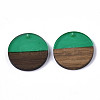 Transparent Resin & Walnut Wood Pendants RESI-S358-02B-H57-2
