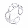 304 Stainless Steel Oval Wrap Open Cuff Ring RJEW-T023-62P-3