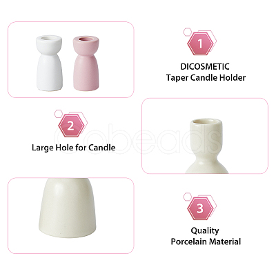 DICOSMETIC 4pcs 4 styles Vase Shape Porcelain Candle Holder AJEW-DC0001-30-1