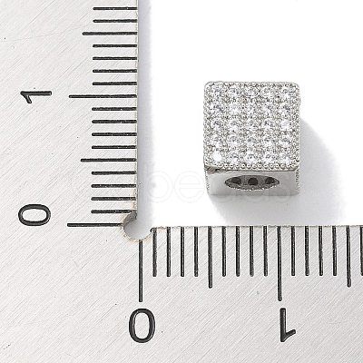 Rack Plating Brass Micro Pave Cubic Zirconia Beads KK-L224-036P-1