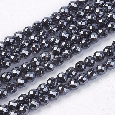 1Strand Grade A Non-Magnetic Synthetic Hematite Beads Strands X-G-S086-3mm-1