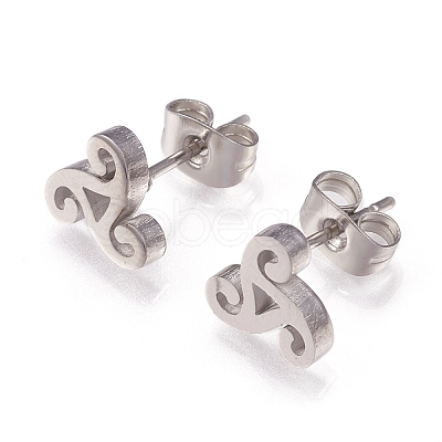 Tarnish Resistant 304 Stainless Steel Stud Earrings X-EJEW-N045-05P-1