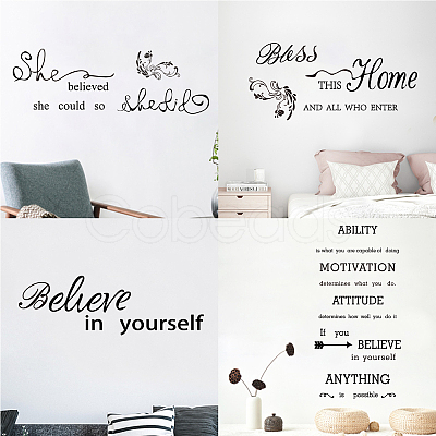 PVC Quotes Wall Sticker DIY-WH0200-003-1