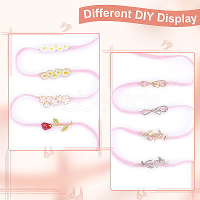 Nbeads 8Pcs 8 Styles Alloy Crystal Rhinestone & Alloy Enamel Shoe Lace Decoration FIND-NB0004-16-1