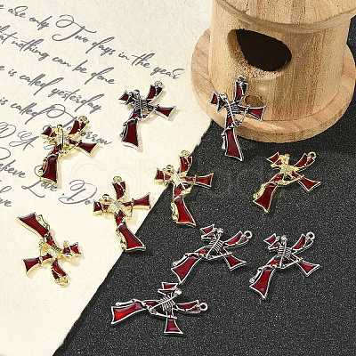 10Pcs 2 Colors Alloy Enamel Pendants ENAM-CJ0002-15-1