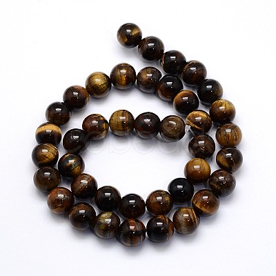 Natural Grade AB Tiger Eye Round Beads Strands X-G-O047-02-6mm-1